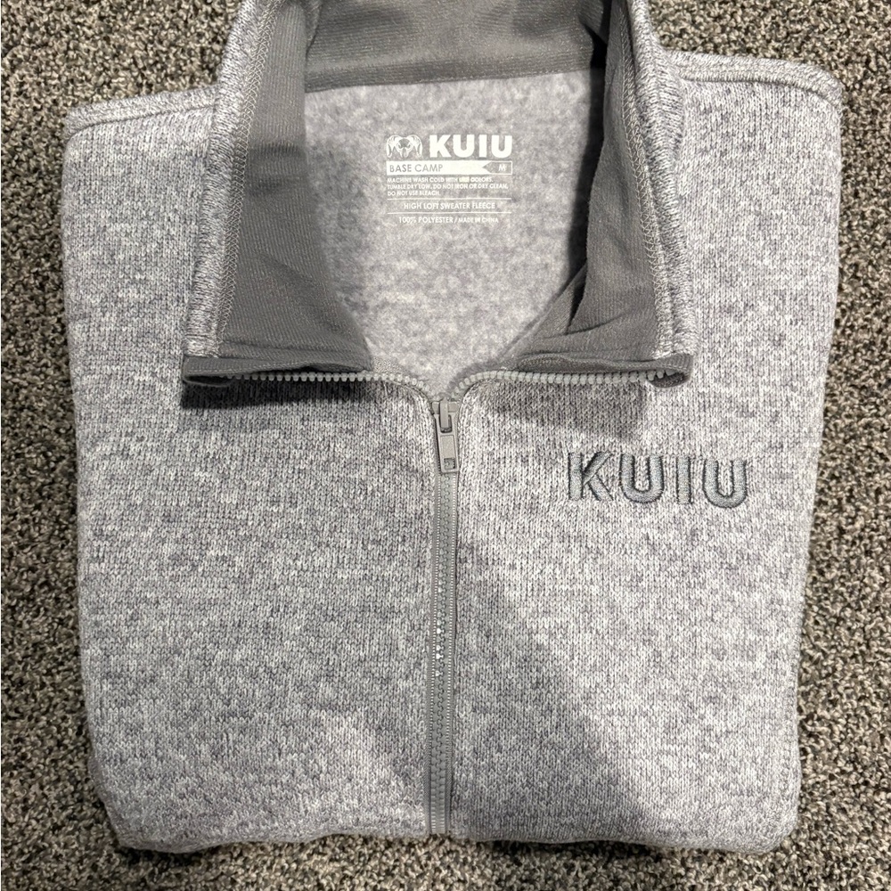KUIU Heather Gray Full-Zip Sweater Pullover
